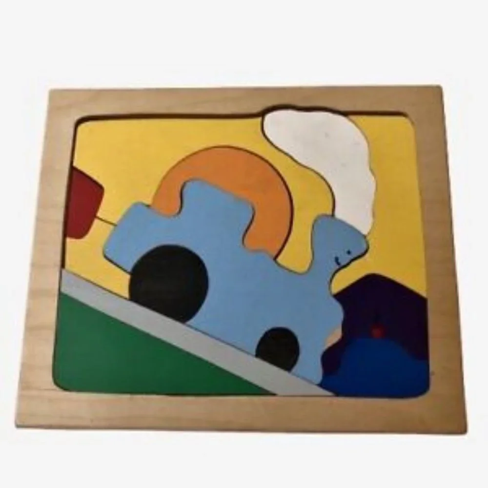TRAIN Wood Tray Puzzle 13 Pieces Easy Wooden Puzzle